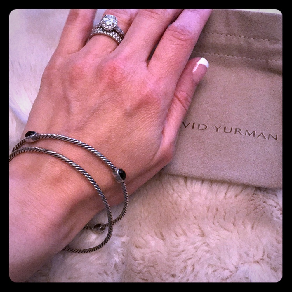 Authentic David Yurman double silver 3mm bracelet.